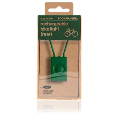 Tylna lampka rowerowa Bookman Block Light zielona