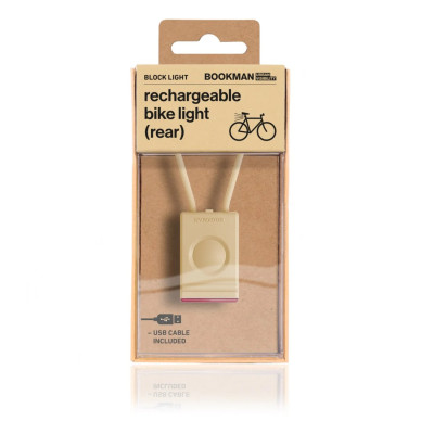 Tylna lampka rowerowa Bookman Block Light beżowa