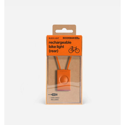 Tylna lampka rowerowa Bookmam Block Light pomarańczowa