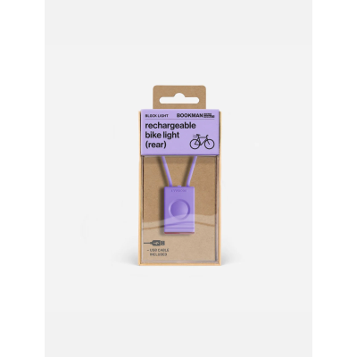 Tylna lampka rowerowa Bookman Block Light lawendowa