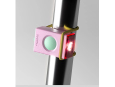 Tylna lampka rowerowa Bookmna Block Light różowo-zielona