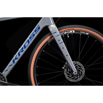 Rower Gravel Kross Esker 7.0 szaro-granatowo połysk 2025