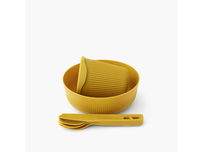 Zestaw naczyń dla jednej osoby Sea to Summit Passage żółty