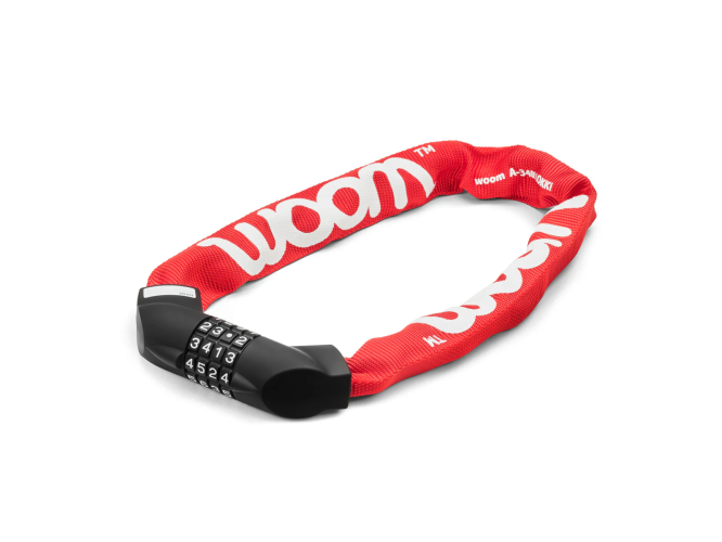 Zapięcie rowerowe łańcuchowe na kod woom lokki czerwone